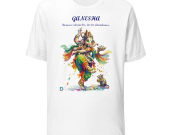 Ganesha kleurrijk aquarel T-shirt: Sacred Dancer kunst T-shirt