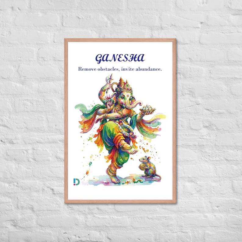 Ganesha Colorful Framed Poster