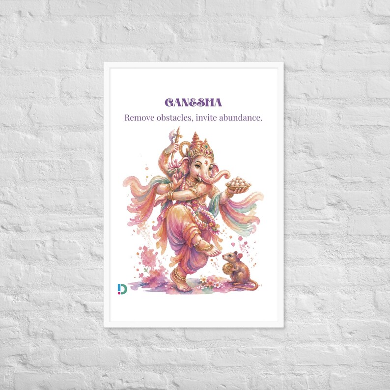 Ganesha Pastel Framed Poster