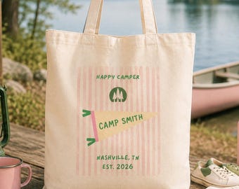 Camp Bach Bachelorette Tote Bag | Bridal Welcome Weekend Canvas Bag