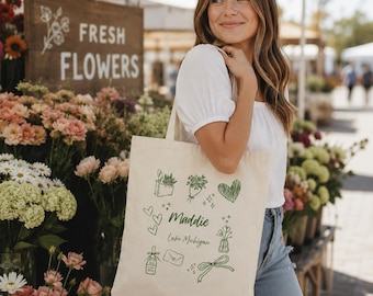 Personalized Bachelorette Tote Bag | Cotton Canvas Bride Weekend Bag