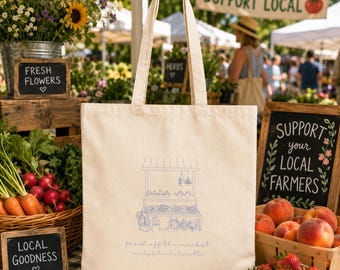 Farmer's Market Floral Bachelorette Tote | Cotton Canvas Tote Bag