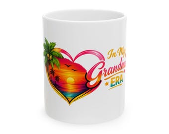Grandma Era Sunset Heart Mug