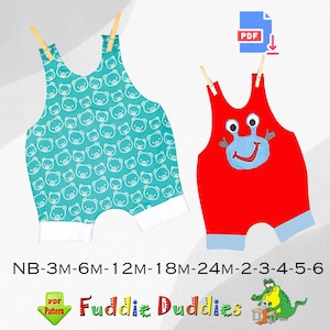 Naaipatroon jongens bubble romper: uniseks gebreide romper, monsterappliqué (pdf-download)