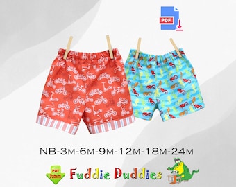 Quick & Easy Infant Shorts Sewing Pattern. Digital pdf Instant Download. Baby Shorts Pattern. Boy's Sewing Pattern. Dillon