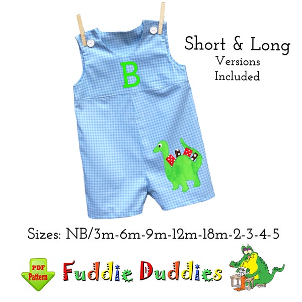 Short & Long Boys Romper Sewing Pattern. PDF Digital Instant Download. Zachary