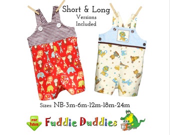 Boys Short & Long Romper PDF Sewing Pattern. Baby Jon Jon, Longall Digital Download Pattern. Tyler