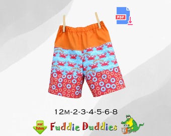 Bermuda Long Boys Shorts pdf sewing pattern. Boys Shorts pattern, Toddler Shorts pattern. Boys Sewing pattern. Boys Pants PDF Download Benny