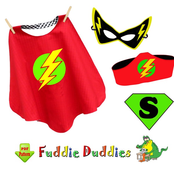 Modèle de cape réversible de super-héros pour tout-petits, modèle de costume pour enfants, modèle de couture pour garçons pdf. Téléchargement instantané. Modèle d'enfants. Charly