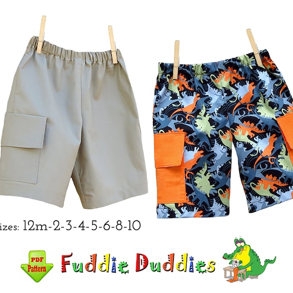 Classic Boys Cargo Shorts Sewing Pattern. Easy Shorts PDF Digital Instant DOWNLOAD. Casey