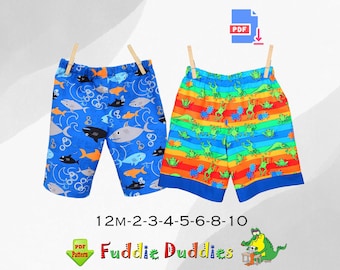 Boys Beach Shorts PDF Sewing Pattern. Toddler Pants Pattern. Instant Download Digital Sewing Pattern. Finley