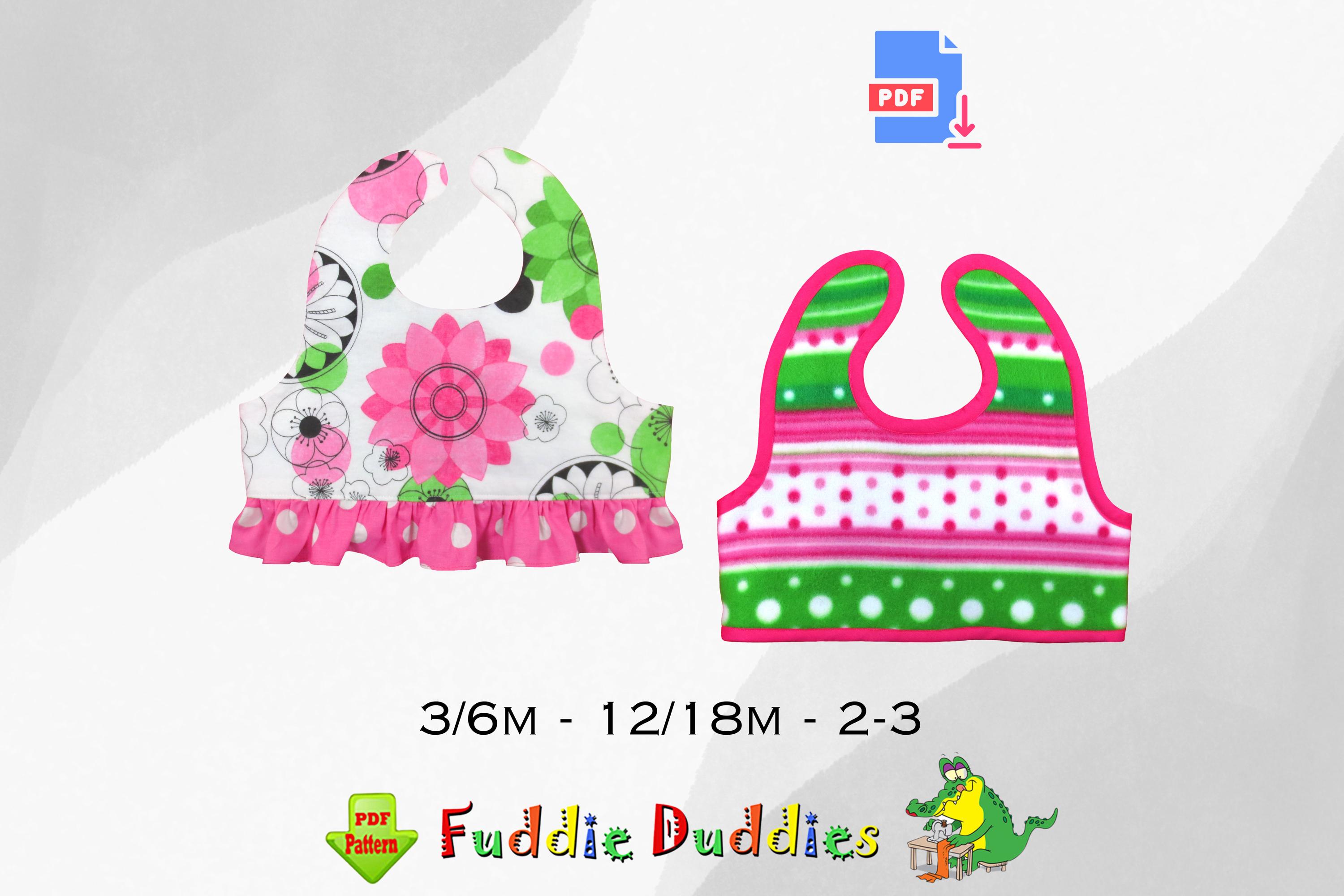 Reversible Wrap-around Bib PDF Sewing Pattern. Girls Ruffle Bib Pattern ...