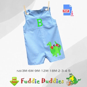 Short & Long Boys Romper PDF Sewing Pattern. Jon Jon, Longall Digital Instant Download.  Zachary