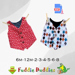 Simple Lined Vest Sewing Pattern.  Infant, Toddler & Boys Sizes. INSTANT DOWNLOAD Digital pdf, Kids Clothing Pattern. Jacob
