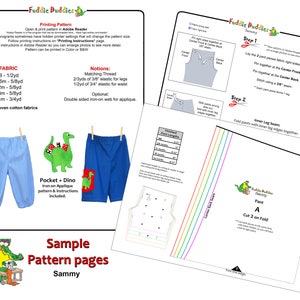 Easy Baby Boys Pants Sewing Pattern. Digital Sewing Pattern for Infant Pants. PDF Digital Instant Download. Sammy image 5