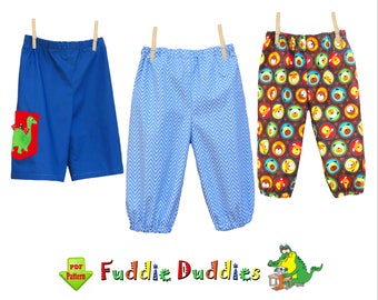 Patrón de costura para niños. Patrón de pantalones para niños. Patrón de pantalones de bebé. Patrón de pantalones infantiles, patrón de costura para niños. PDF digital Rápido y Fácil Sammy