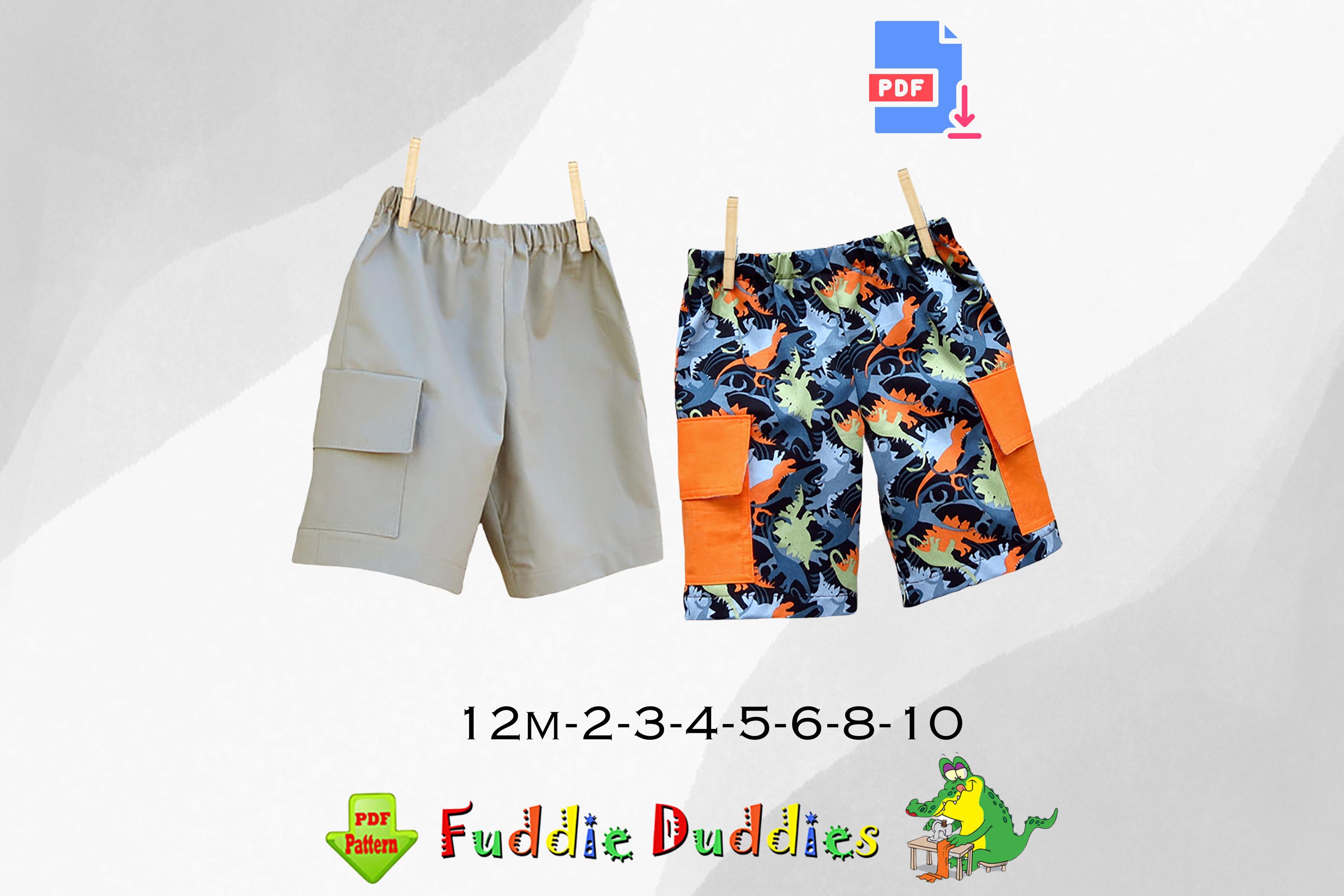 Classic Boys Cargo Shorts Sewing Pattern. Easy Shorts PDF Digital Instant DOWNLOAD. Casey