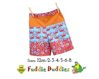 Boys Long Shorts PDF Sewing Pattern. Instant Download. Boys & Toddler Sizes. Benny