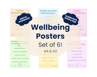 Wellbeing Posters | Children’s Emotional Wellbeing Display | Early Childhood & OSHC | Digital PDF