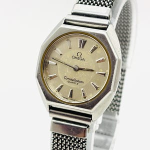 Vintage [Exc+5] Vintage Omega Constellation Octagon Silver Dial Cal.1350 Ladies Watch