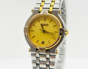 Gucci 9700L Two-tone Ladies Watch – Gold Dial – Swiss Quartz