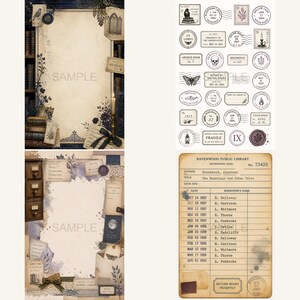 Biblioteksskräpjournal, Kit, bibliotekjournal, biblioteksclipart, Hemsökt bibliotekskortsskåp bild 4