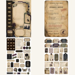 Biblioteksskräpjournal, Kit, bibliotekjournal, biblioteksclipart, Hemsökt bibliotekskortsskåp bild 17