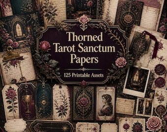 Tarot Junk Journal Printable Kit, Occult Printable Paper & Divination Ephemera