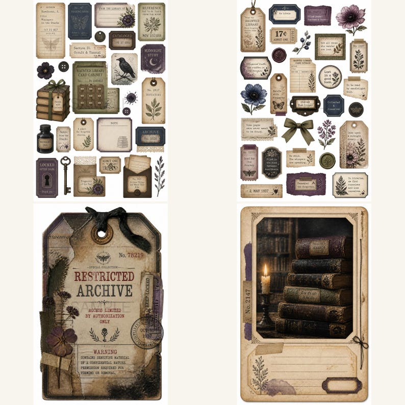 Biblioteksskräpjournal, Kit, bibliotekjournal, biblioteksclipart, Hemsökt bibliotekskortsskåp bild 18