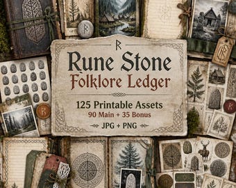 Dziennik runicznych śmieci, zestaw, clipart runiczny, dziennik runiczny, Runiczny Kamień Folklorystyczny Ledger