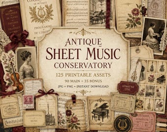 Diario musical digital, kit, diario musical, páginas de diario musical, conservatorio de partituras antiguas