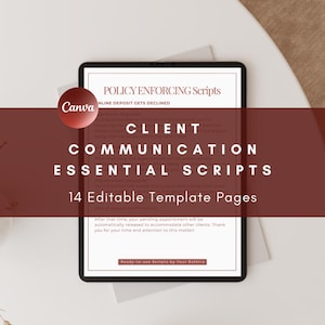 Client Communication Essential Kit Canva, Esthetician Professional Scripts Bundle, Text Message Templates