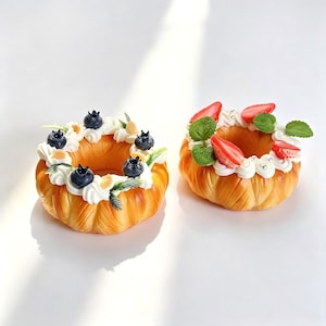 Handmade Squishy Donut Fridge Magnet, Realistic PU Foam Bread Decor, Soft Stress Relief Toy for Home & Window Display gift for her him