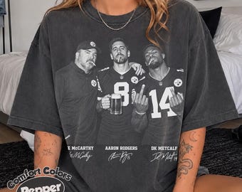 Aaron Rodgers Mike McCarthy DK Metcalf Football Shirt, Aaron Rodgers Shirt, Vintage Pittsburgh Steelers Football Tee, Funny Football Gift