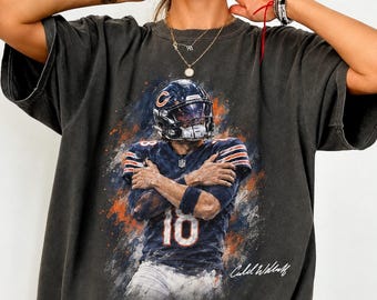 Caleb Williams Vintage 90s T-Shirt, Vintage Chicago Bears Football  Tee, Caleb Williams 18 Graphite Shirt, Football  Fan Gift