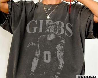 Comfort Colors Jahmyr Gibbs Football T-Shirt, Detroit Game Day Football Shirt