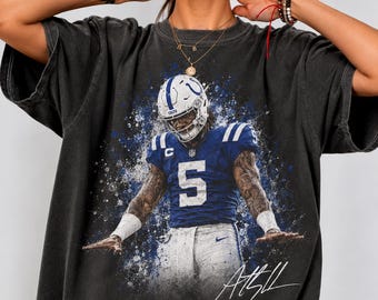 Anthony Richardson Shirt, Vintage Indianapolis Colts Football  Tee, Anthony Richardson 5 Graphite Shirt, Football  Fan Gift