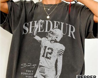 Shedeur Vintage Comfort Color T-Shirt, Shedeur Retro Rap Tee, Game Day Shirt, Football Shirt