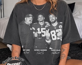 Patrick Mahomes Andy Reid Travis Kelce Football Shirt, Patrick Mahomes Shirt, Vintage Kansas City Football Tee, Funny Football Gift