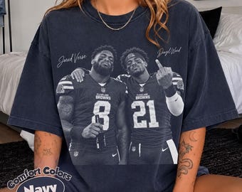 Jared Verse Denzel Ward Shirt, Jared Verse Shirt, Comfort Colors Navy Tee,  Vintage Cleveland Browns Football Tee, NFL Fan Gift