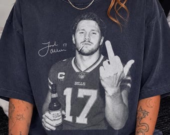 Josh Allen 17 T-Shirt, Buffalo Football Fan Tee, Funny football Quarterback T Shirt, Game Day Gift