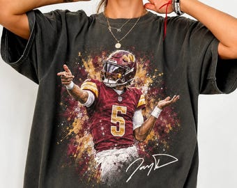 Jayden Daniels Shirt, Vintage Washington Football  Tee, Jayden Daniels 5 Graphite Shirt, Football  Fan Gift