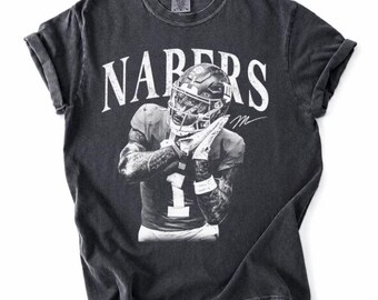 Malik Nabers Shirt, Malik Nabers Football Shirt, Vintage New York Giants Football Tee, Nabers 1 Fan Gift