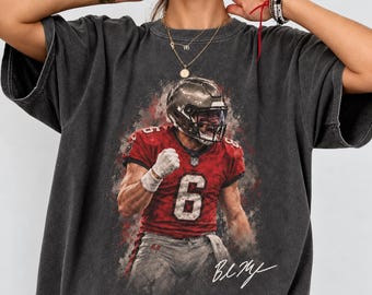 Baker Mayfield Shirt, Vintage Tampa Bay Buccaneers Football  Tee, Baker Mayfield 6 Graphite Shirt, Football  Fan Gift