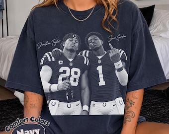 Jonathan Taylor Sauce Gardner Shirt, Jonathan Taylor Shirt, Comfort Colors Navy Tee,  Vintage Indianapolis Football Tee, NFL Fan Gift