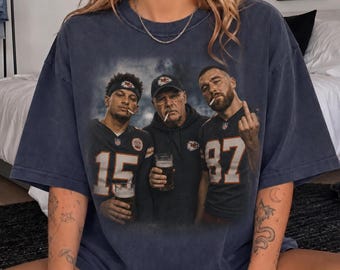 Patrick Mahomes Andy Reid Travis Kelce Football Shirt, Patrick Mahomes 15 Shirt, Vintage Kansas City Football Tee, Funny Football Gift