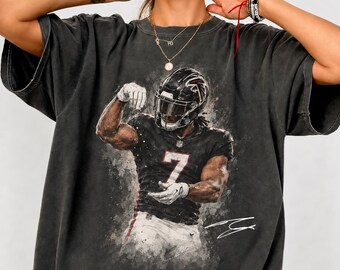 Bijan Robinson Shirt, Vintage Atlanta Falcons Football  Tee, Bijan Robinson 7 Graphite Shirt, Football  Fan Gift