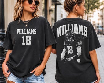 Caleb Williams 2 sided Shirt, Caleb Williams Football Shirt, Vintage Chicago Bears Football Tee, Caleb Williams 18 Fan Gift
