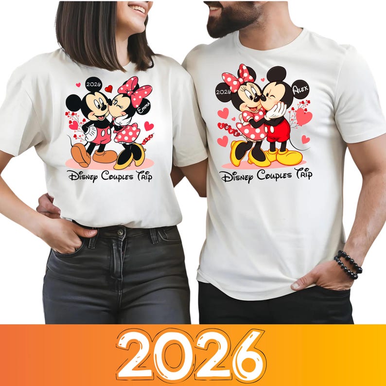 Mickey Minnie Disney Anniversary Couple Trip Shirt