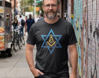 Jewish Masonic Star of David Square and Compasses T-Shirt